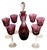 Late 20th Century Nachtmann Nierstein Cranberry Red Cut Crystal Decanter 7 Wine Goblets - 8 pcs For Sale - Image 9 of 9