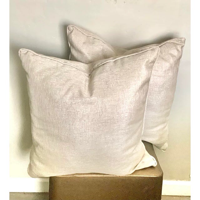 Large 24” luxury champagne gold metallic pillows with poly filling Neutral enough to mix with other pillows or add to your...