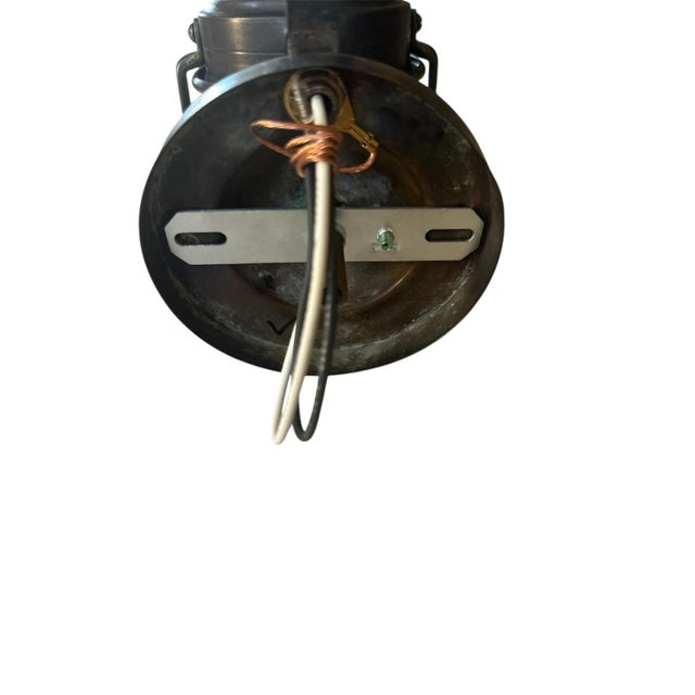 Circa 1939’s Outdoor Porch Lantern With Original Bronze Patina For Sale - Image 4 of 5