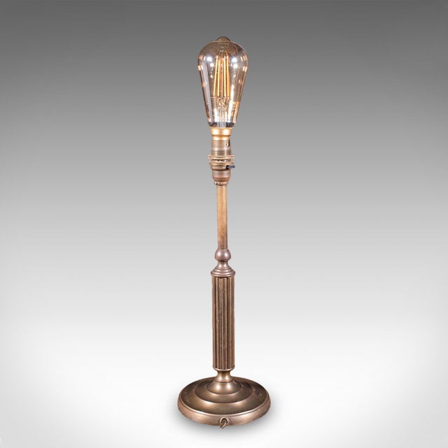 1980s Vintage Table Lamp Base, English, Nickel Brass, Decorative Accent Light, c.1980 For Sale - Image 5 of 10