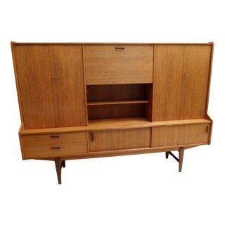 Mid-Century Modern Dutch Oak High Board, 1950s For Sale