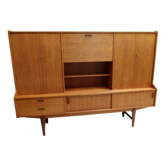 Mid-Century Modern Dutch Oak High Board, 1950s For Sale