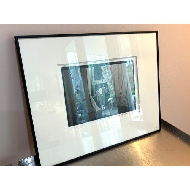 1970s-80s black/white clown framed photograph by Kenny Brown. Excellent condition. Measures 20" x 16.5" including frame.