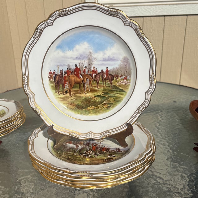 Ceramic Vintage Copeland Spode With Classic Hunting Scenes After j.f. Herring Sr - Set of 12 For Sale - Image 7 of 12