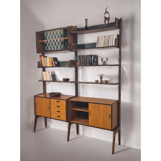 Brown Mid-Century Scandinavian Ergo De Luxe Freestanding Shelving Unit in Teak from Blindheim, 1960s For Sale - Image 8 of 13