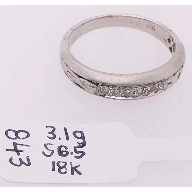Modern 18 Karat White Gold and Diamond Wedding Band Bridal Ring, Size 6.5 For Sale - Image 3 of 7