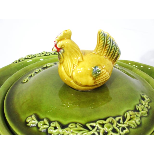 Mid 20th Century Mid Century Modern Chicken Lazy Susan California Pottery Sever For Sale - Image 10 of 12