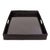 Artifacts Rattan Square Serving Ottoman Trays with Glass Insert in Black, Smalls For Sale
