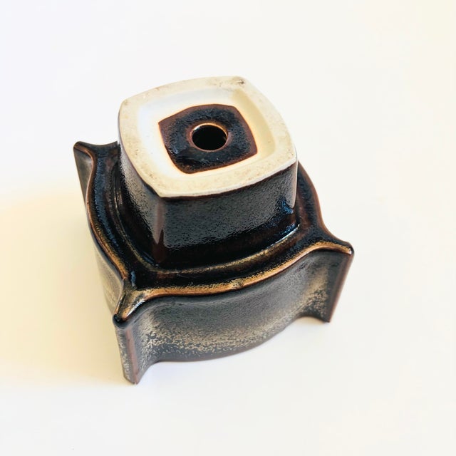 Brown Vintage Ikebana Pottery Planter For Sale - Image 8 of 8
