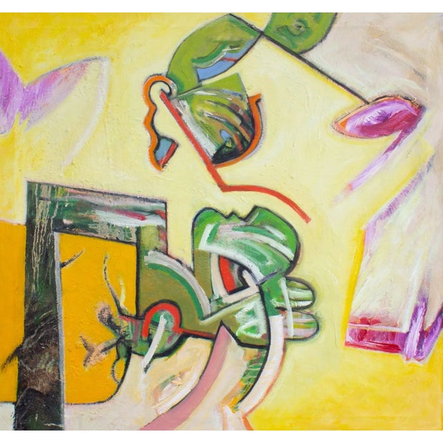 An oil on canvas painting by the American artist James L. Bruch (1942-2023). Unsigned, this abstract work features and...