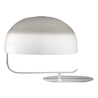 Zanuso Table Lamp in White Metal & Glass by Marco Zanuso for Oluce For Sale