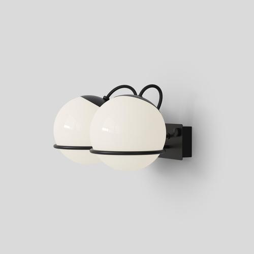 Model 238/2 Wall Light in Opaline Glass and Black Aluminum by Gino Sarfatti For Sale - Image 12 of 13