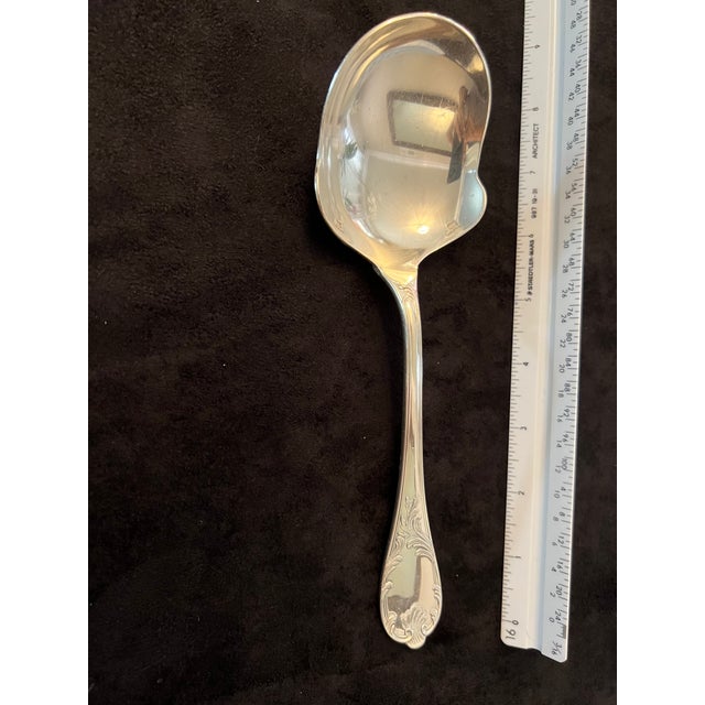 French 2000s Christofle Marly Silver Plated Serving Spoon For Sale - Image 3 of 3