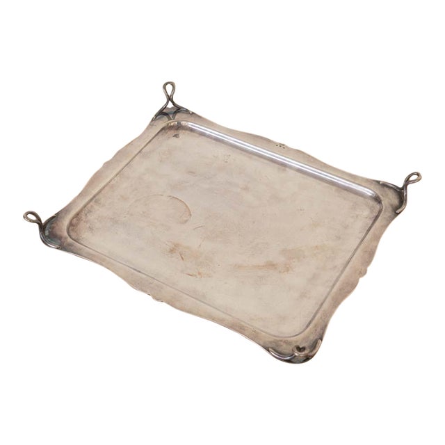 1940s French Silver Loop Tray For Sale