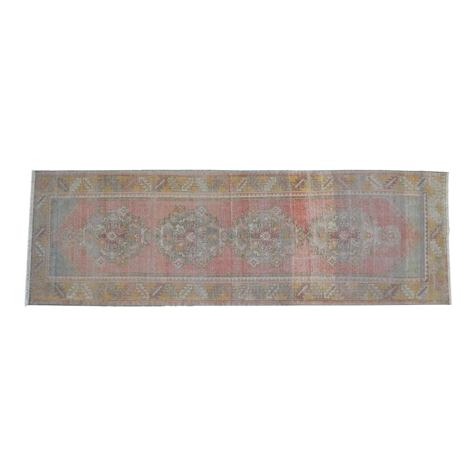 Faded Colors Oushak Runner - Distressed Pastel Hallway Rug 2'12″ X 9'4 ...