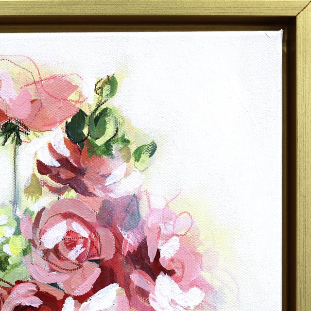 Abstract Pink Powder - Framed Abstract Colorful Still Life Mixed Media Art on Canvas Original Artwork by Kellie Newsome For Sale - Image 3 of 9