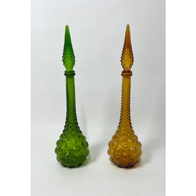 Vintage Glass Empoli Decanters, 1960s, Set of 2 For Sale - Image 10 of 11