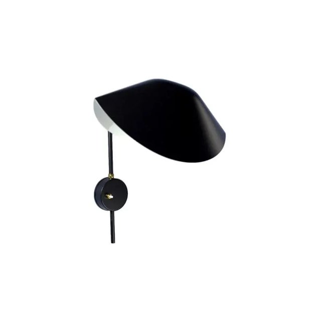 Metal Serge Mouille 'Antony' Wall Lamps in Black - a Pair For Sale - Image 7 of 9