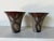 Brown Vintage Signed t.p. Raku Pottery Vases – A Pair For Sale - Image 8 of 11