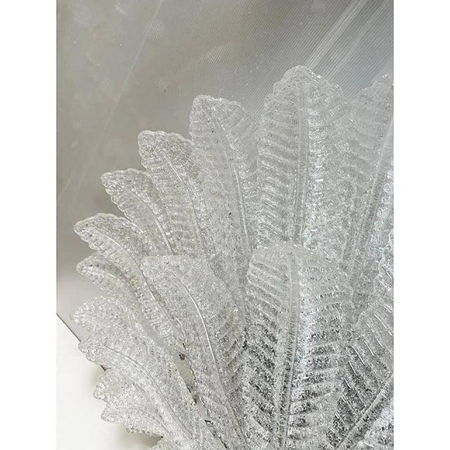 Monumental Murano Glass Sputnik Chandelier flush mount like mazzega zuccheri venini barovier style All leaves are in clear...