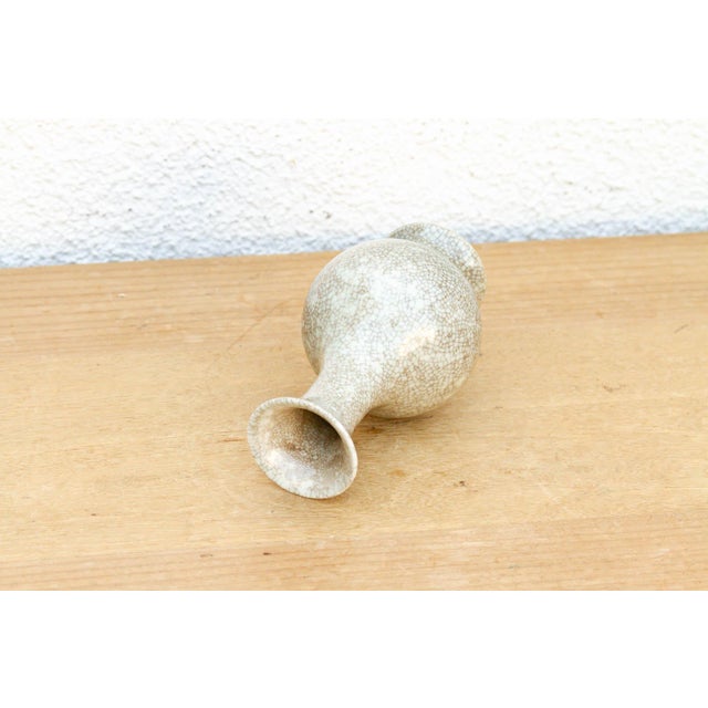 Bulbous Silhouette Ceramic Crackle Small Vase For Sale In Los Angeles - Image 6 of 6