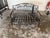 Vintage French Provincial Style Wrought Iron Garden Bench in Glossy Black For Sale In Chicago - Image 6 of 9