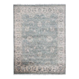 Turkish Oushak in Seafoam Green, Ivory and Light Brown - 8'0 X 10'0 For Sale