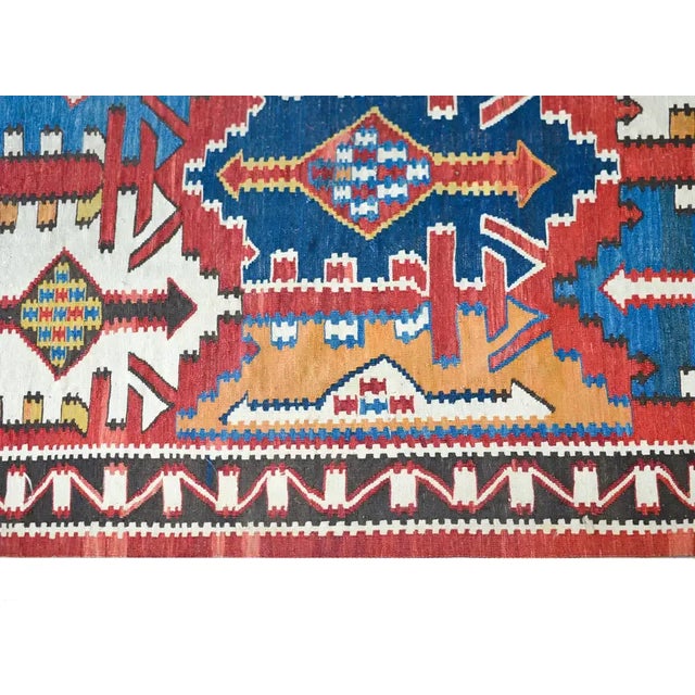 Red Early 20th Century Kuba Kilim Rug For Sale - Image 8 of 13