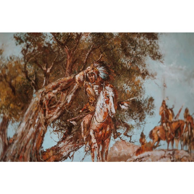 1950s Original Rex Dawson Western Oil Painting For Sale - Image 4 of 8