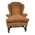Vintage Queen Anne & Archie Bunker Style Wingback Chair With Carved Spindle Legs For Sale