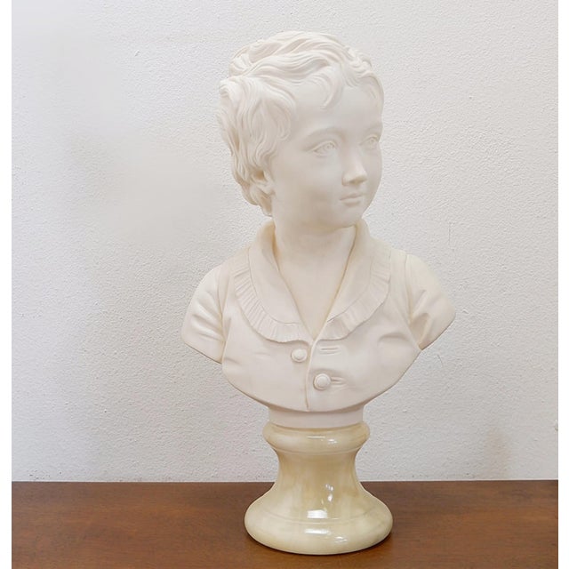Jean-Antoine Houdon, Bust of Alexandre Brongniart, 1970s, Porcelain & Alabaster For Sale - Image 18 of 18