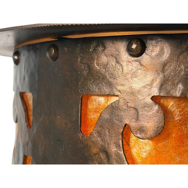 1910s 1910s Arts and Crafts Mission Style Flush Mount With Mica Panels For Sale - Image 5 of 7