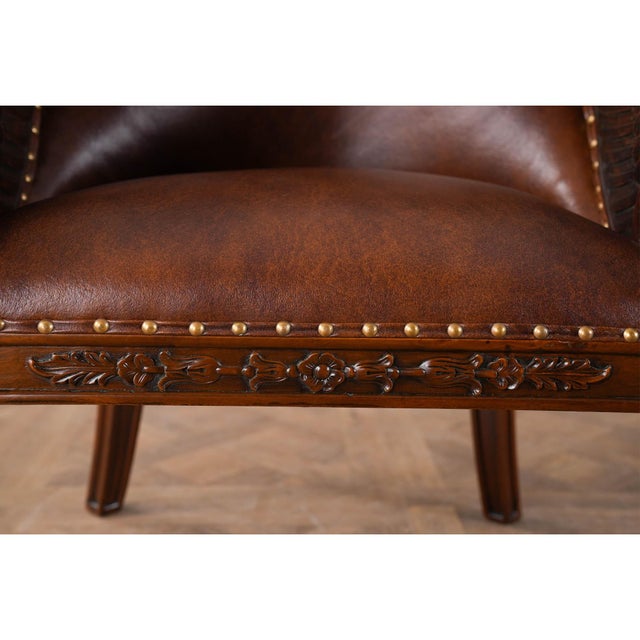Leather Swan Arm Chair For Sale - Image 11 of 14