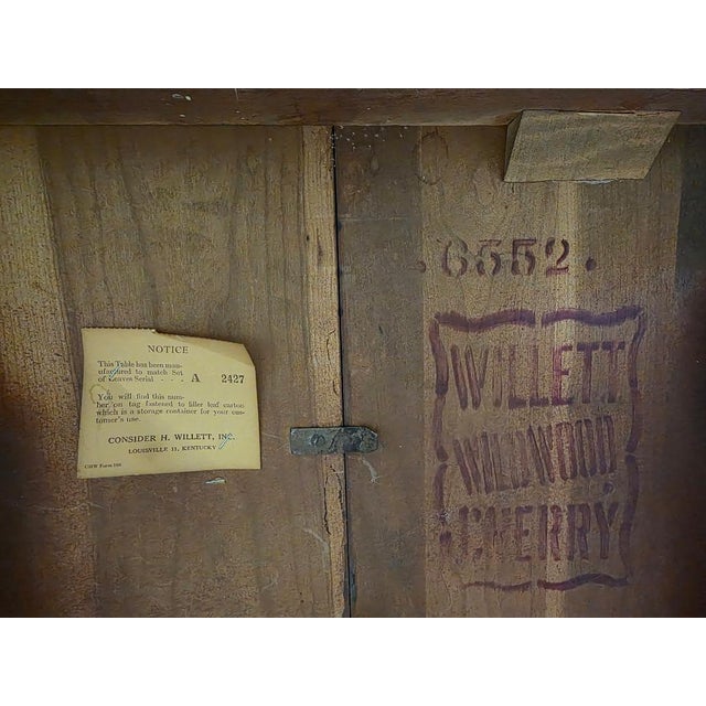 Vintage H. Willett Solid Cherry Drop-Leaf Dining Table | Gateleg | Refinished | 71” For Sale - Image 11 of 11