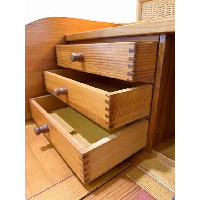 1970s Danish Modern Solid Oregon Pine Writing Desk by Andreas Hansen for Hadsten Træindustri For Sale In West Palm - Image 6 of 9