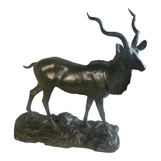 1920s Bronze Sculpture of a Kudu Antelope by Rh Rockwell For Sale
