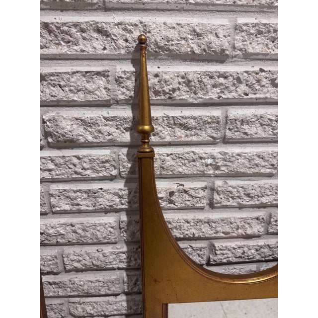 Gothic Pair of Gothic Cathedral Giltwood Wall Mirrors With Finials For Sale - Image 3 of 6