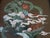 Brown 1930s Chinese Dragon Painted Glass Colored Flowers White Clouds Brown Wood Frame Brass Hanging Hardware For Sale - Image 8 of 14
