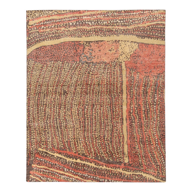 Rug & Kilim’s Meadow Rug in Brown and Red, 9x12 For Sale
