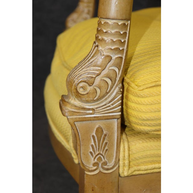Pair of Regency Style Carved Dolphin Head Armchairs For Sale - Image 10 of 13
