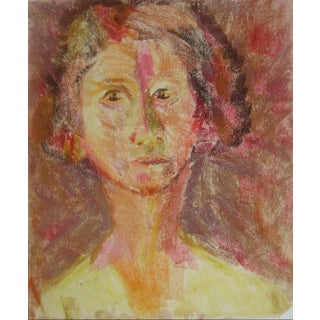 Warm Tone Portrait in Pastel 1950-60s For Sale