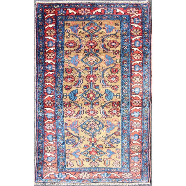 Antique Persian Hamadan Rug With Colorful Geometric All-Over Design in Yellow For Sale - Image 12 of 12
