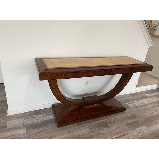 Maitland - Smith 1990s Maitland Smith Rosemead Console With Shagreen Top For Sale - Image 4 of 6