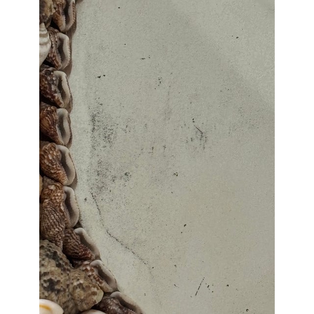 Vintage Palm Beach Style Petite Shell Encrusted Oval Shaped Table Mirror With Easel Back For Sale - Image 18 of 18