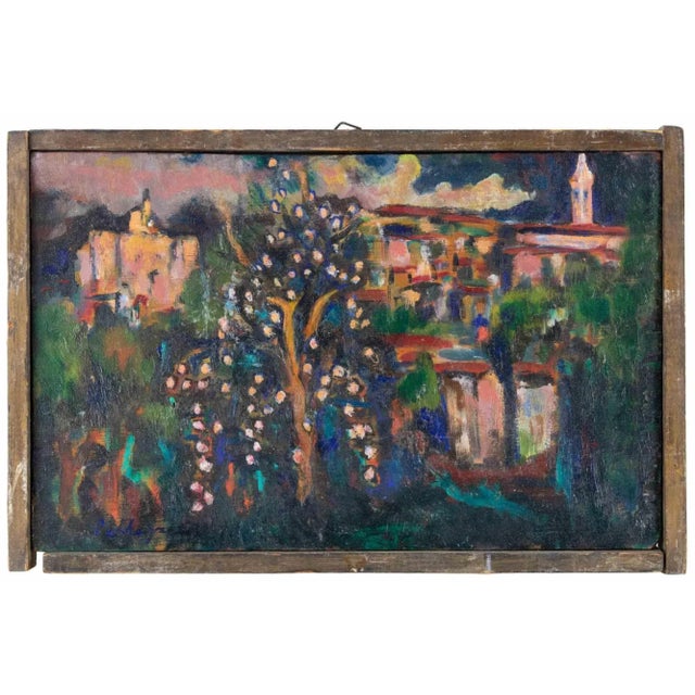 1970s Sirio Pellegrini, View of Capestrano, Oil Painting, 1970s For Sale - Image 5 of 5