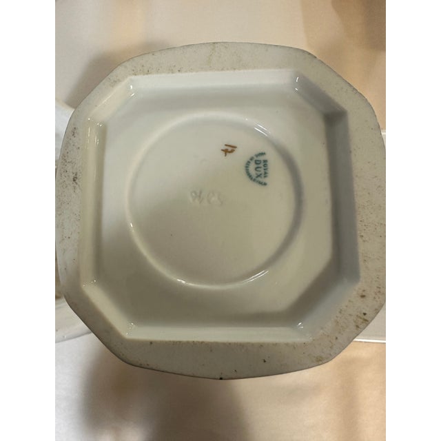 Mid 20th Century Royal Dux Pair of Porcelain Vases With Double Handles For Sale - Image 5 of 6