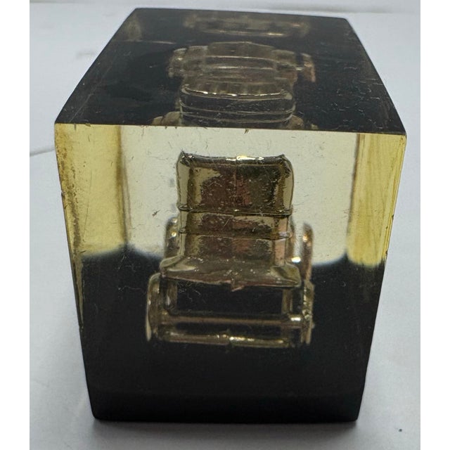 Vintage Lucite Car Paperweight – Mid Century Automotive Desk Decor For Sale - Image 4 of 8