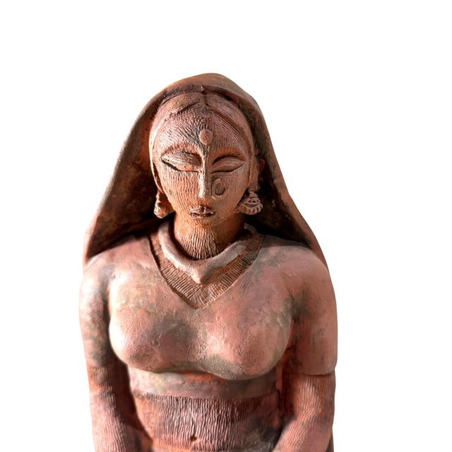 Antique Terracotta Indian Couple Figures -Two Piece Set For Sale In Tampa - Image 6 of 14