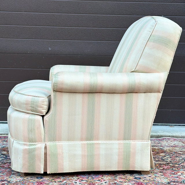 Beige Vintage Baker Furniture Petite Skirted Club Chair With Tight Back For Sale - Image 8 of 12