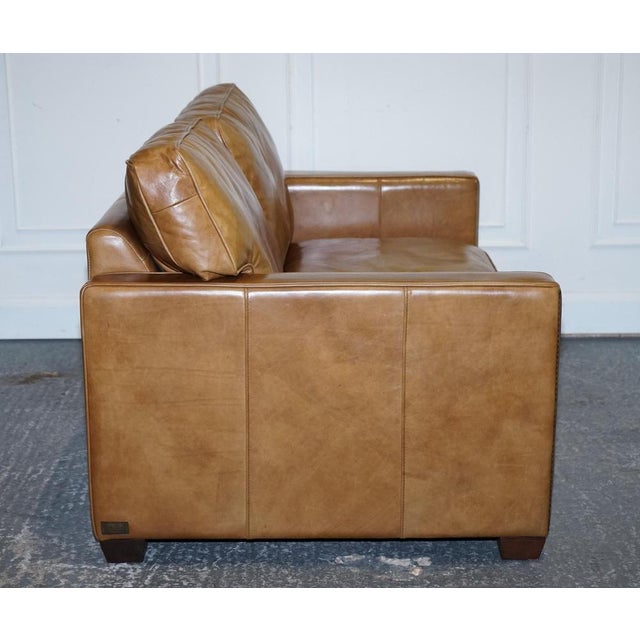 Halo Two Seater Viscount Tan Leather Sofa by Timothy Oulton For Sale - Image 11 of 16